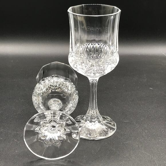 Vintage Cristal De Flandre Set of 2 Wine Glasses Fascination Pattern Crystal - Picture 5 of 7
